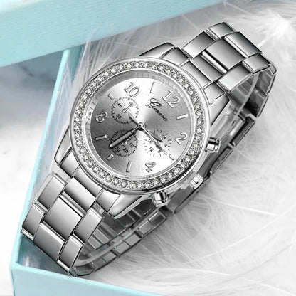 Montres Genève pour femmes, biscuits classiques, mode dames, or, horloge