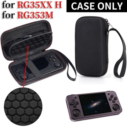 Hard Carrying Case for ANBER Alfred Retro Game Console Travel Storage Holder with SD Card Mesh Bag Portable Bag RG35XX H RG353M
