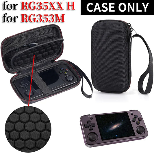 Hard Carrying Case for ANBER Alfred Retro Game Console Travel Storage Holder with SD Card Mesh Bag Portable Bag RG35XX H RG353M