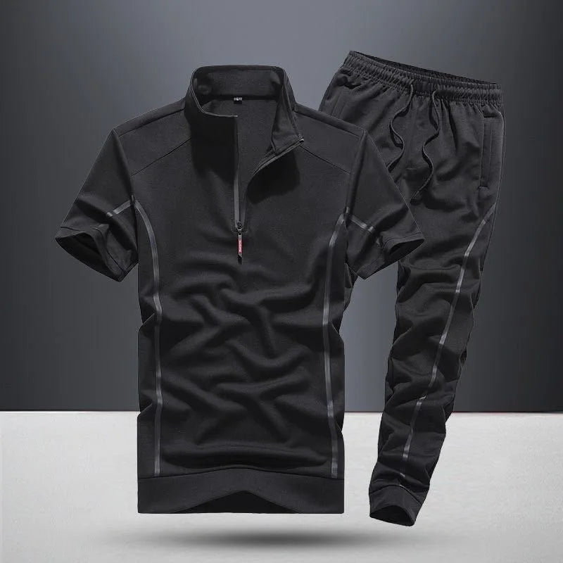 T-shirt de sport à manches courtes pour hommes, décontracté, confortable, respirant, ensemble deux pièces de haute qualité, tendance de la mode, été, nouveau, 2023