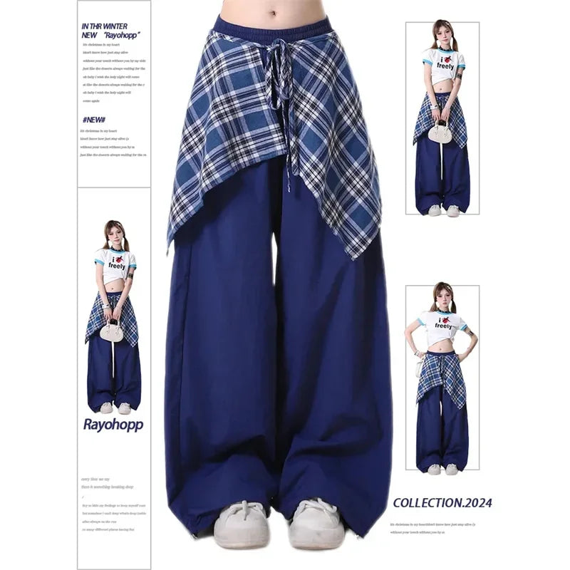 Pantalon de survêtement Hip-pop pour femmes, mode Harajuku Y2K, gothique, doux, jambes larges, Chic coréen, taille haute, ample, danse, 2025