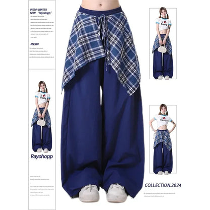 Pantalon de survêtement Hip-pop pour femmes, mode Harajuku Y2K, gothique, doux, jambes larges, Chic coréen, taille haute, ample, danse, 2025