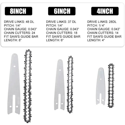 1 ensemble nouveau pour scie électrique chaîne guide plaque ensemble forestière taille jardin outil scie chaîne Kit 4/6/8 pouces acier tronçonneuse plaque