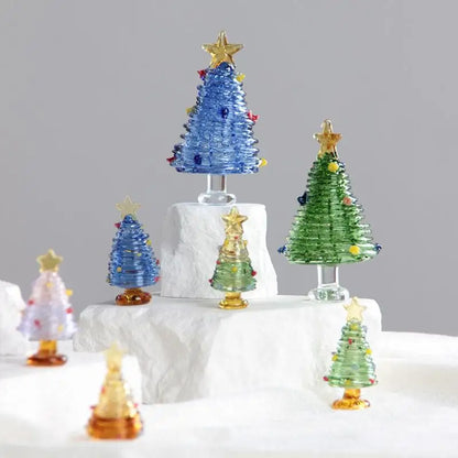 Verre de cristal arbre de noël Festival cadeau artisanat verre enveloppé soie Roon décoration arbre de noël ornement