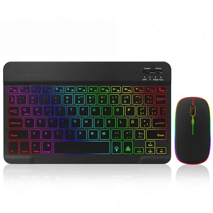 Rétro-éclairage Bluetooth clavier souris rvb clavier sans fil rétro-éclairé clavier anglais Rechargeable pour IOS Android Windows iPad
