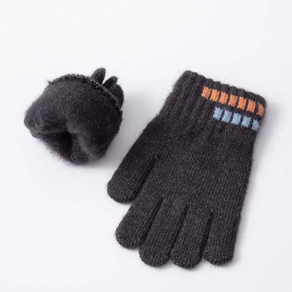 Gants d'hiver pour enfants, mitaines douces tricotées à doigt complet pour garçons de 5 à 12 ans, garde au chaud en plein air, automne
