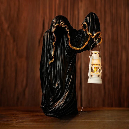 Lanterne de magicien fantôme, décoration amusante indispensable pour Halloween, homme mystérieux foncé, décorations créatives de bureau noires pour Halloween