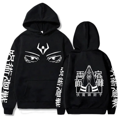 Jujutsu Kaisen Anime vêtements Satoru Gojo imprimer à capuche hommes sweat à capuche pour femme répandu Streetwear Harajuku Manga unisexe sweat