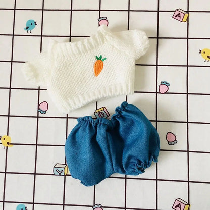 Pull et pantalon imbibés de beurre de dessin animé pour poupées idoles, vêtements de bricolage, jouets cadeaux, nouveau, 20cm