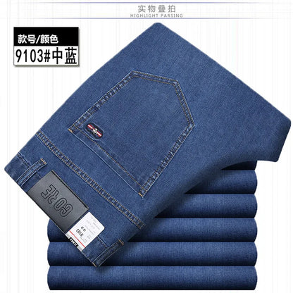 Jean Denim Fin pour Homme, Pantalon Droit, Décontracté, Bleu, Noir, Gris, Vêtements d'Été, Taille 40 42