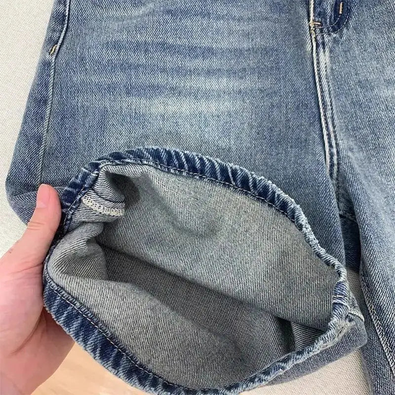 Printemps été femmes décontracté Denim Shorts mode femme jambe large jean court genou longueur Denim pantalon femmes taille haute Shorts filles