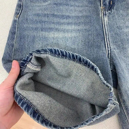 Printemps été femmes décontracté Denim Shorts mode femme jambe large jean court genou longueur Denim pantalon femmes taille haute Shorts filles
