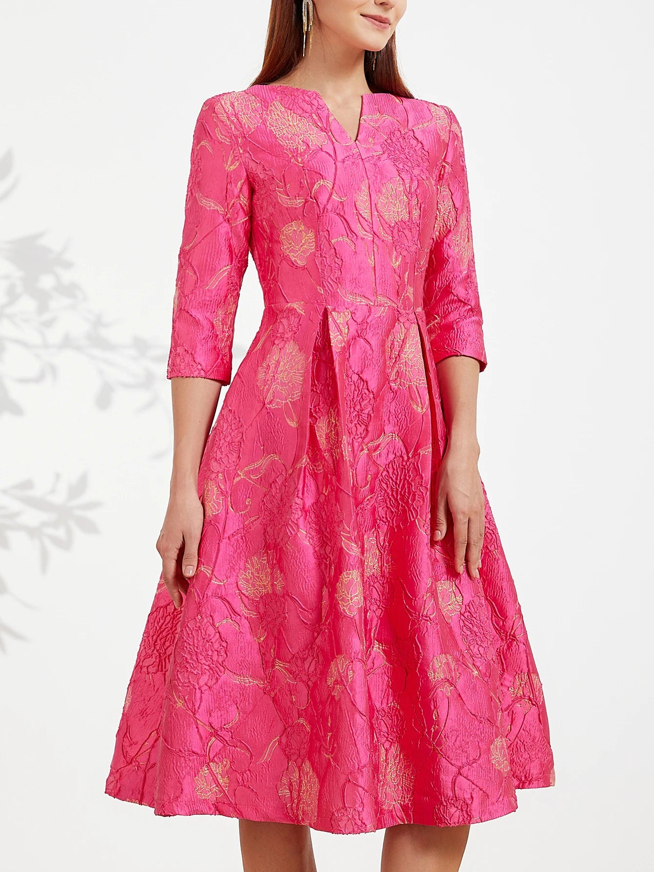 Robe de luxe femmes mode élégante robe Jacquard fête florale femmes vêtements soirée robe Vintage robes formelles