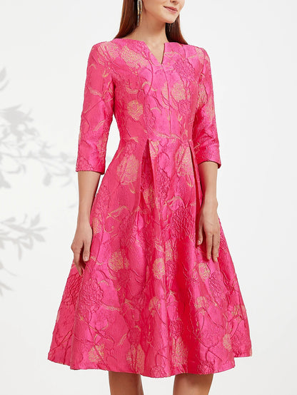 Robe de luxe femmes mode élégante robe Jacquard fête florale femmes vêtements soirée robe Vintage robes formelles