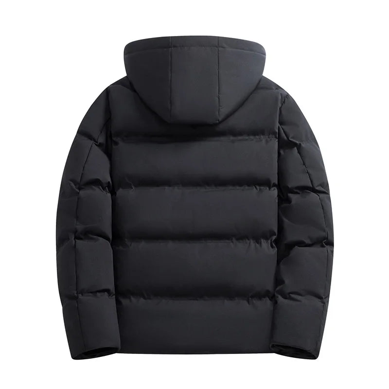 Parka décontractée à capuche pour hommes d'affaires, vêtements d'extérieur imperméables, chaud, sourire, veste en coton épais, extérieur, coupe-vent, hiver