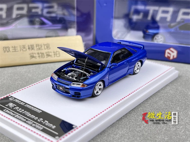Stock 1:64 GTR R33 400R Skyline R32 R35 modèle de voiture moulée sous pression en alliage, jouet pour adolescents, à collectionner, cadeau d'anniversaire pour enfants.