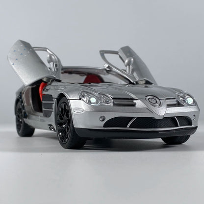 1:24 Benz SLR McLaren 722 AMG Super voiture de sport alliage métal moulé sous pression modèle de voiture son et lumière retirer enfants jouets voiture anniversaire