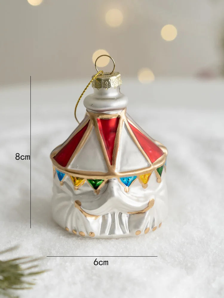 Ornement de noël en verre, décorations de joyeux noël pour la maison, ornement d'arbre de noël 2024, cadeau pour enfants, bonne année 2025