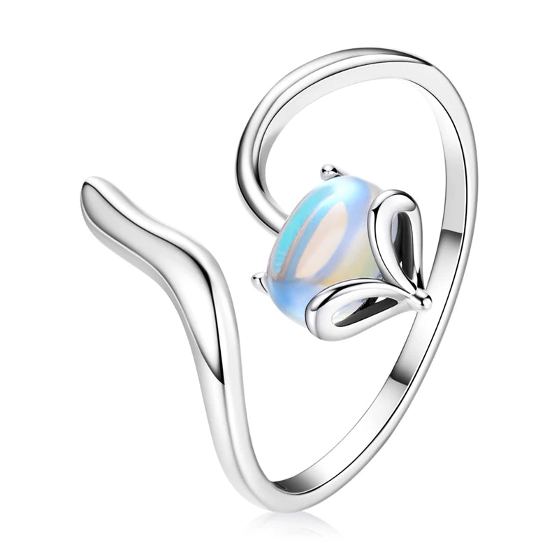 WOSTU-Bagues ajustables en argent regardé 925 pour femme, bijoux originaux empilables, taille ouverte