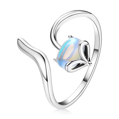 WOSTU-Bagues ajustables en argent regardé 925 pour femme, bijoux originaux empilables, taille ouverte