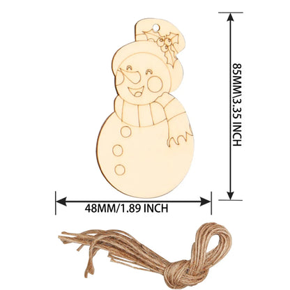 Ornements de confrontation d'arbre de Noël multi-styles, découpes artisanales en bois vierges pour la décoration d'intérieur de bricolage