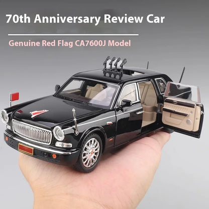 1:24 HONGQI L5 alliage Limousine Luxy voiture moulé sous pression modèle 70th anniversaire défilé voiture recueillir affichage ornement cadeau pour garçons enfant jouet