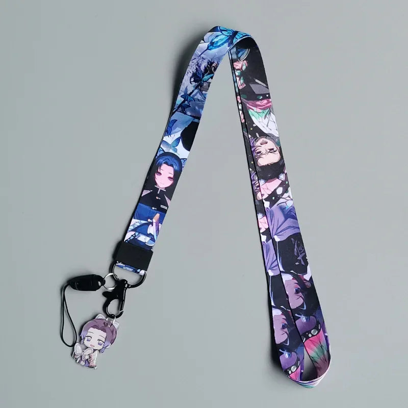 Lanière Demon Slayer Kimetsu No Yaiba, corde de téléphone, Badge d'identification, support Kamado Tanjirou, sangles de cou, porte-clés Lariat pour fille et garçon