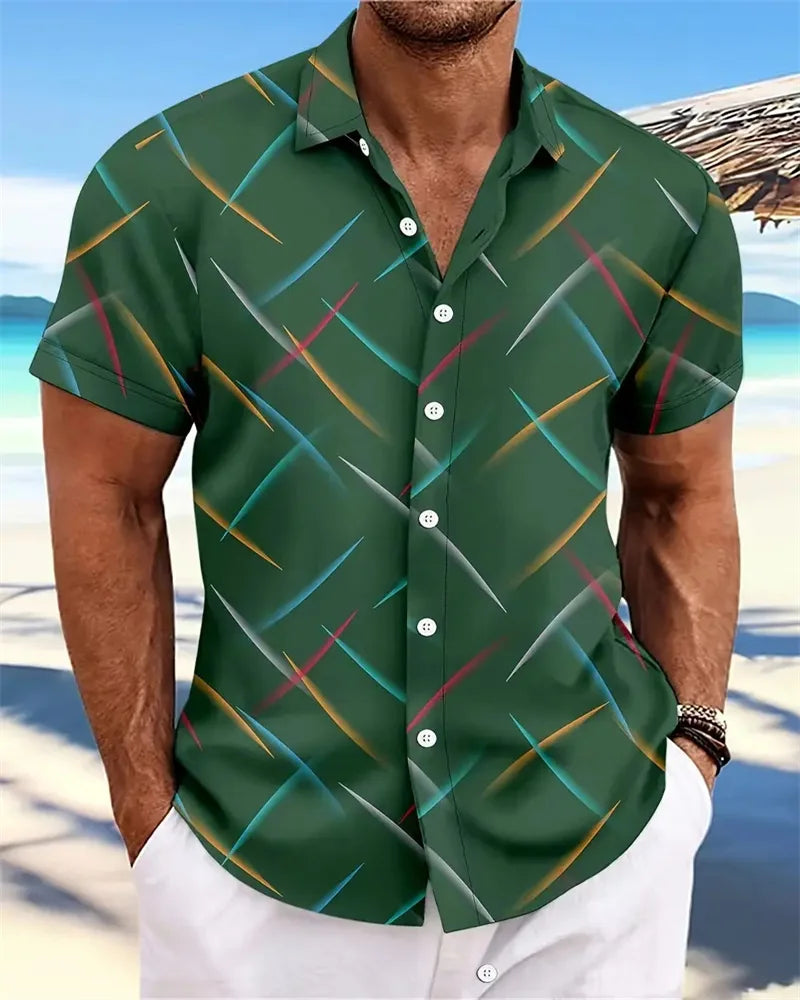 Chemise hawaïenne d'été pour hommes, vêtements d'extérieur, chemise à manches courtes douce et confortable, Extra Large, taille XS-5XL