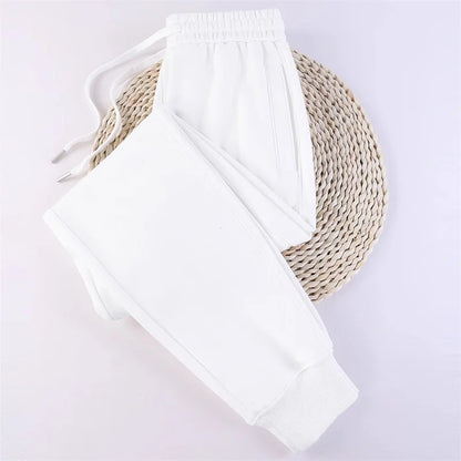 FjWomen's-Pantalon droit décontracté 100% coton, pantalon de survêtement rose, proximité féminine, wstring Bundle Foot Harem, printemps, automne