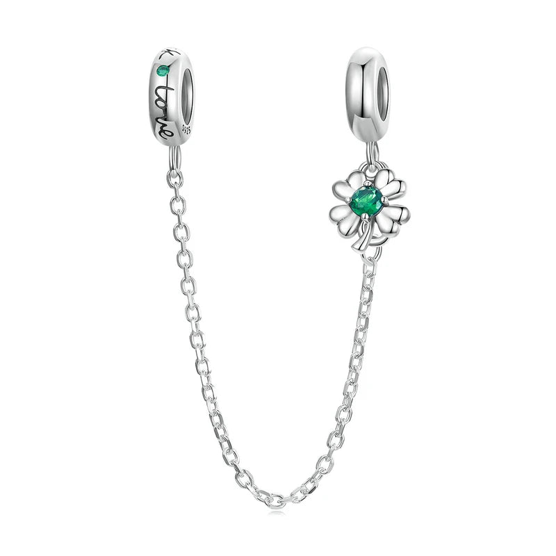 Meilleure vente 100% argent Sterling 925 la clé de coeur silicone sécurité chaîne breloque Wostu Original perles Bracelet bijoux CQC606