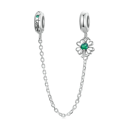 Meilleure vente 100% argent Sterling 925 la clé de coeur silicone sécurité chaîne breloque Wostu Original perles Bracelet bijoux CQC606