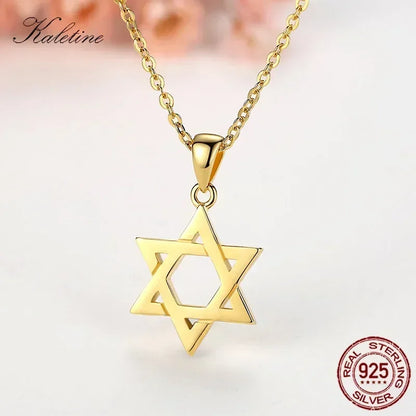 Collier en argent Sterling 925 pour hommes et femmes, étoile de David juive Magen, israël, Judaica, bijoux hébraïques, pendentifs Hanukkah, couleur or