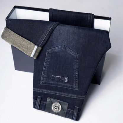 Jean Slim à jambes droites pour hommes, de haute qualité, léger, décontracté, mode, amincissant, Style confortable, automne hiver