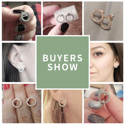 BAMOER  boucles d'oreilles rondes en argent Sterling