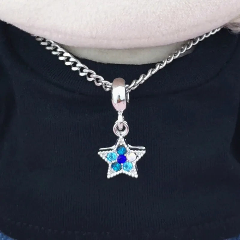 Pour V1 V2 V3 Labubu pendentifs collier en argent avec couvre-chef Labubu tenue collier accessoires