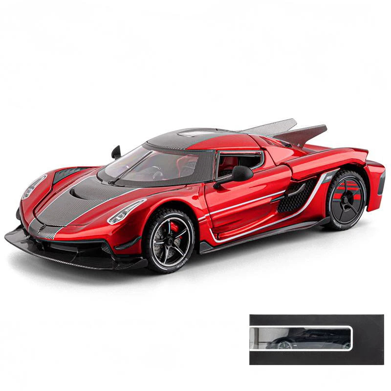 1:24 jesko absolut Supercar alliage métal moulé sous pression modèle voiture son et lumière retirer enfants jouet Miniature véhicule cadeau d'anniversaire