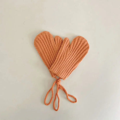 Gants en tricot résistants au froid pour enfants, mitaines chaudes, gants à laçage décontractés, document solide, automne, hiver, nouveau