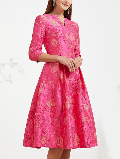 Robe de luxe femmes mode élégante robe Jacquard fête florale femmes vêtements soirée robe Vintage robes formelles