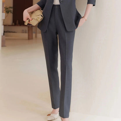 Zihong – costume gris pour femmes, Collection d'automne, haut de gamme, à la mode, élégant, ensemble pantalon, origine chinoise continentale, nouvelle collection 2023