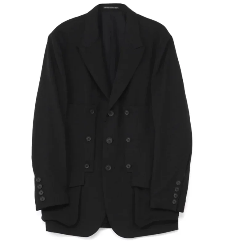 Combinaison noire décontractée à structure décorative avec fermeture éclair diagonale, design Original, nouvelle veste tendance de taille personnalisée 2025