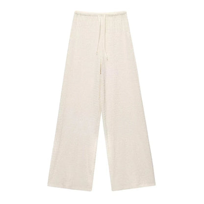 HXAO femmes deux pièces ensemble Texture pantalon ensembles sans manches gilet haut et bas ensemble femmes été Baggy pantalon ensemble 2 pièces ensembles décontractés