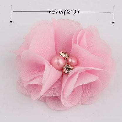 Mini fleurs artificielles en tissu mousseline de soie, 8 pièces, 2 pouces, 35 couleurs, pour Invitation de mariage, décoration de robe