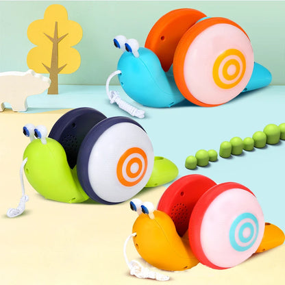 Jouet de dessin animé escargot voiture jouet pour bébé, apprendre à ramper et à tirer, avec lumière et musique, jouets d'éducation précoce pour enfants, nouvelle collection