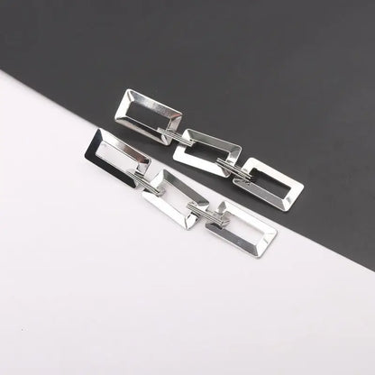 Boucles d'oreilles longues en métal pour femmes, Vintage, creux doré, géométrique, rectangulaire,