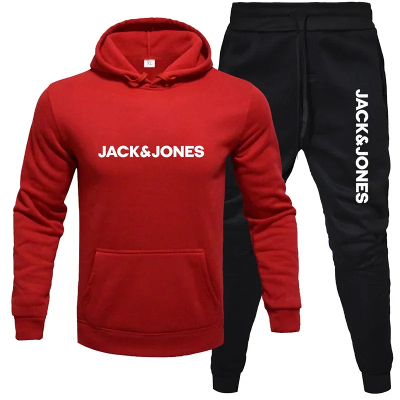 Ensemble à capuche automne/hiver 2025 pour hommes, ensemble à capuche + pantalon de survêtement en laine à la mode pour vêtements de sport, ensemble de vêtements de sport de course décontractés