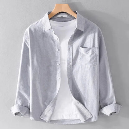 Ox Cloth irt hommes décontracté Long Sve couleur Pure été Busin décontracté polyvalent coupe ample jeunesse tendance anti-déversement