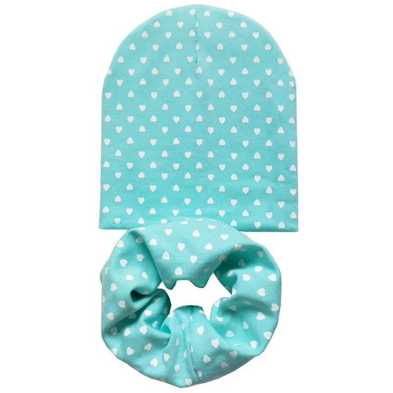 Chapeau en coton imprimé étoile pour bébé, casquette pour tout-petits, écharpe pour bébé, bonnet pour enfants, chapeaux pour garçons et filles, automne et hiver