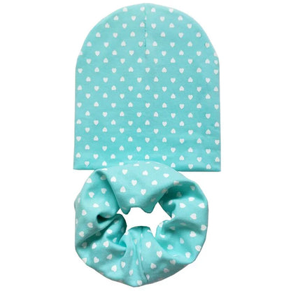 Chapeau en coton imprimé étoile pour bébé, casquette pour tout-petits, écharpe pour bébé, bonnet pour enfants, chapeaux pour garçons et filles, automne et hiver