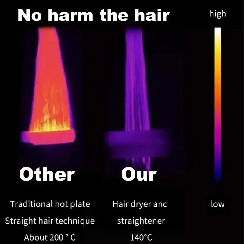 Sèche-cheveux et lisseur professionnel 2 en 1, fer à ions négatifs, outil de coiffure longue durée, fer à friser humide et sec