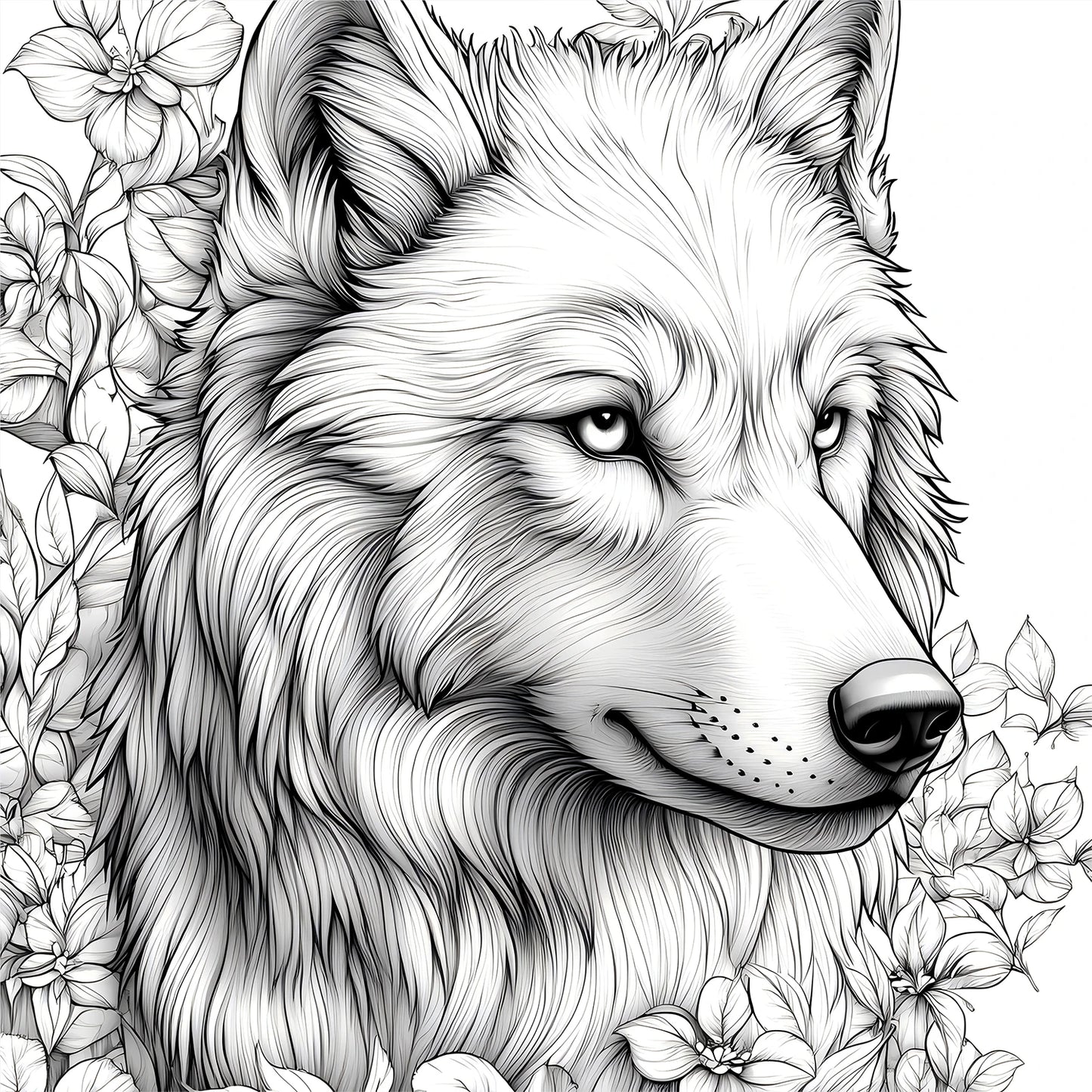 Livre de coloriage Wolf Pack pour adultes – 20 pages de loups de prairie détaillés, livre de coloriage de thérapie d'art thérapeutique
